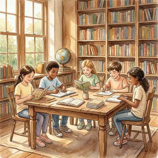 Học sinh đang học bài trong lớp